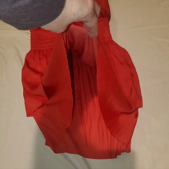 White House Black Market Red Dinner or Cocktail Dress Cross Halter Mini Dress - Picture 6 of 7